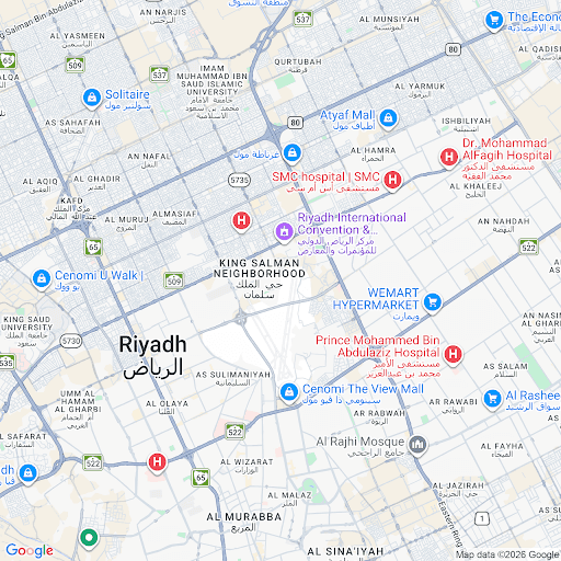 خريطة موقع القاعة
